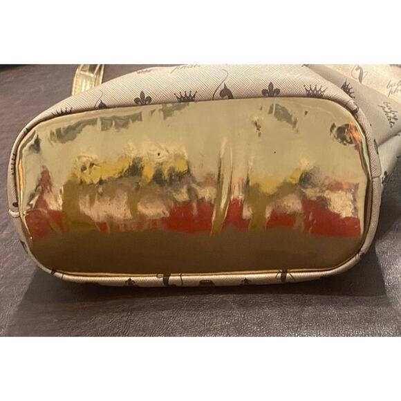 Baby Phat Rose Gold Logo Print Shoulder Bag Ring Handles & Strap Y2K Vintage - Picture 7 of 14